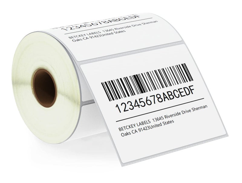 BETCKEY - 4" x 3" (102 mm x 76 mm) Shipping & Multipurpose Labels Compatible with Zebra & Rollo Label Printer,Premium Adhesive & Perforated [1 Rolls, 500 Labels] - Image 1
